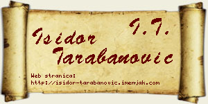 Isidor Tarabanović vizit kartica